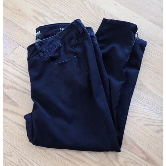 ana Black Skinny Ankle Zip Size 31/12P Jeans Denim Dark Wash 12 Petite 31 Waist - Picture 5 of 9